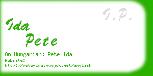 ida pete business card